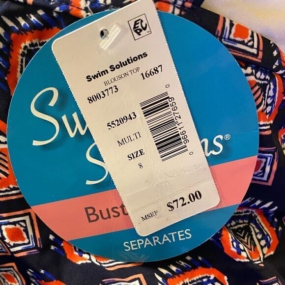 Swim Solutions  play printed side tie tankini Top - Picture 7 of 7